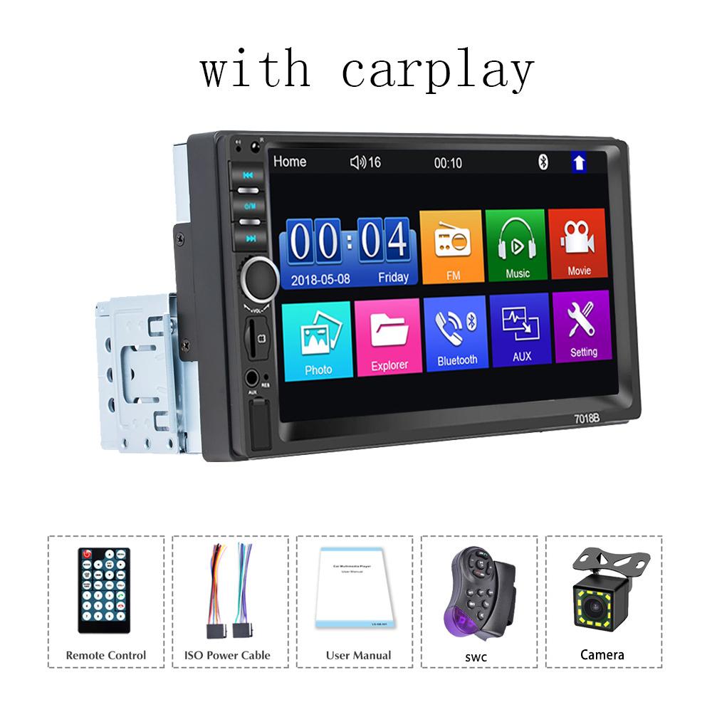 TOYOUSONIC  7 Inch Car Radio Universal Carplay Multimedia Player Android Auto Audio Bluetooth USB TF FM 1 Din  MP5 Head Unit