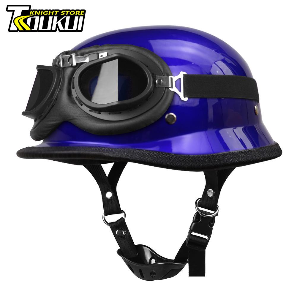 

Ретро Мотоциклетний Шолом Німецький Вінтажний Мото Шолом Мода Capacete De Moto Чоловічий Жіночий Casco Moto Сертифікація DOT Напівшолом XXL