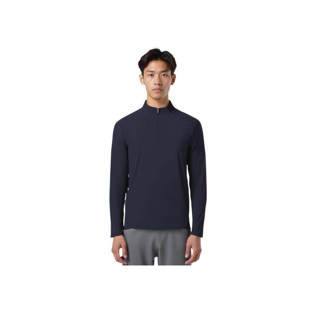 Anta Champion All-Weather Series Stand Collar Pullover Versatile Solid Color Comfortable Casual Simple Breathable Long Sleeve T-Shirt 152530414-3