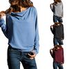 Women Autumn Long Sleeve Shirt Pure Color Casual Loose Tops