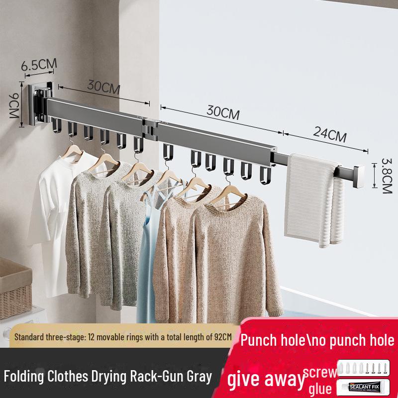

Складная настенная сушилка для одежды без перфорации для использования в помещении и на улице