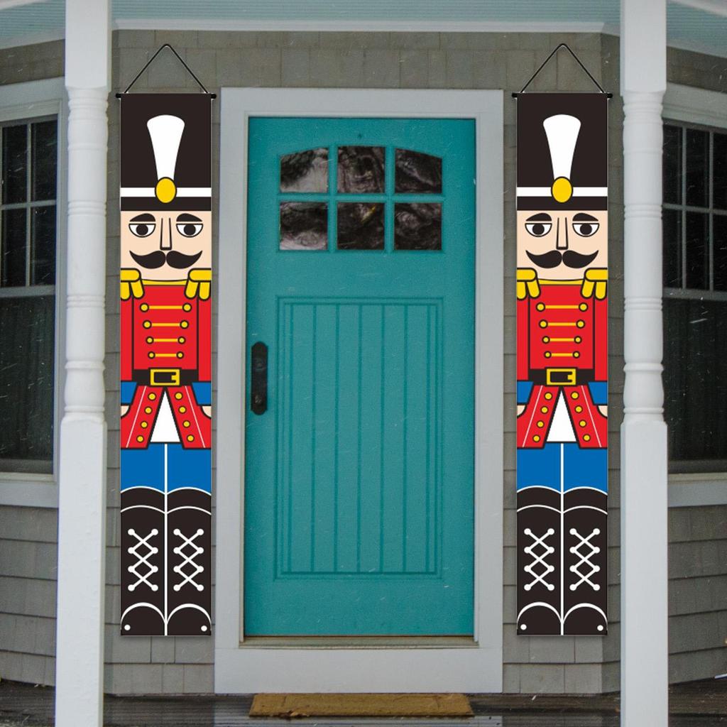 Couplet Porch Sign Nutcracker Curtain Hanging Door for Garden Party Garage
