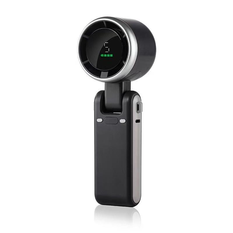 2025 Model N607 High-Speed Mini Folding Turbocharged Handheld Fan with Digital Display
