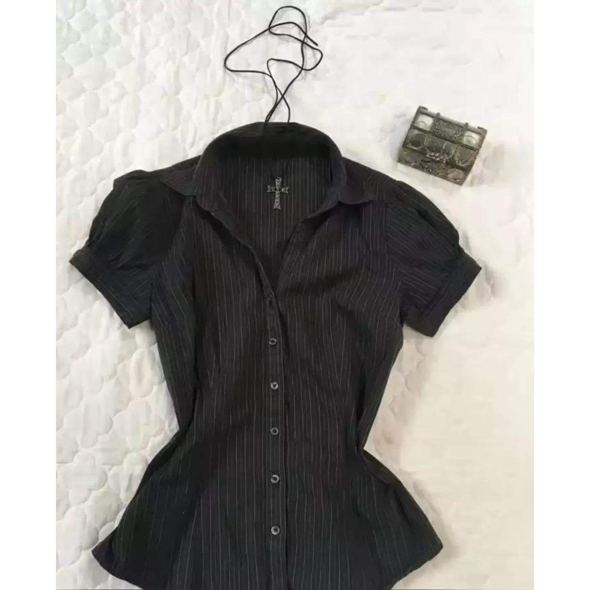 

VAYLA Вінтажний Естетичний Жіночий Стиль Y2K Вузький Одяг Модні Сорочки Харадзюку Топи з Коротким Рукавом Жіночі Гарячі Класичні Повсякденні Футболки L