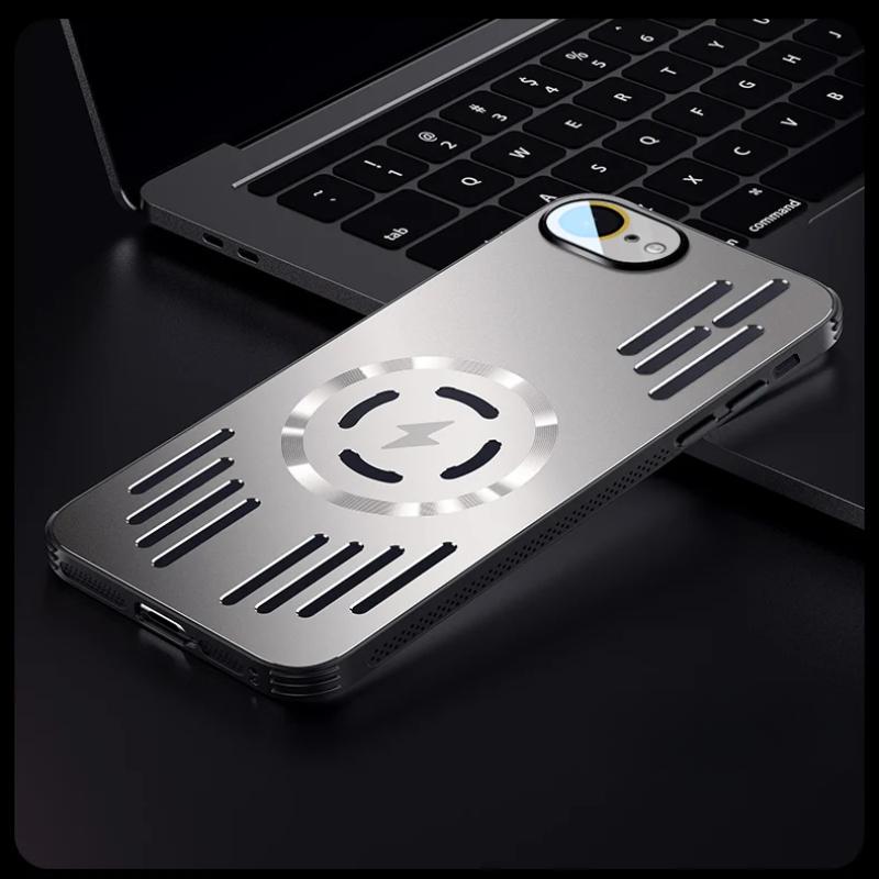 Case For iPhone 16e Metal Heat Dissipation Shockproof Magnetic Case For iPhone 16 E 15 14 Plus 13 12 Pro Max Magsafe Aluminium Alloy Hard Cover