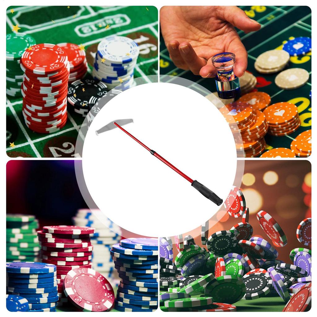 Dice Chips Rake Gaming Desk Accessories Metal Chip Rake Telescopic Roulette Poker Chips Rake For Casino Poker Chips