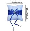 Coussin pour alliances de mariée fait main style européen avec nœud papillon et support de bague double cœur diamant