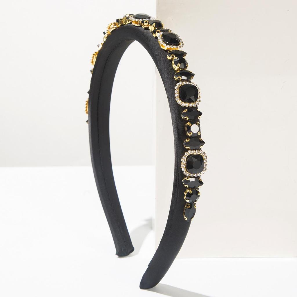 Heavy Industry Diamond Inlaid Sponge Fine Hair Headband For Women Exquisite And Versatile High-end Light Luxury Simple Hair Accessories