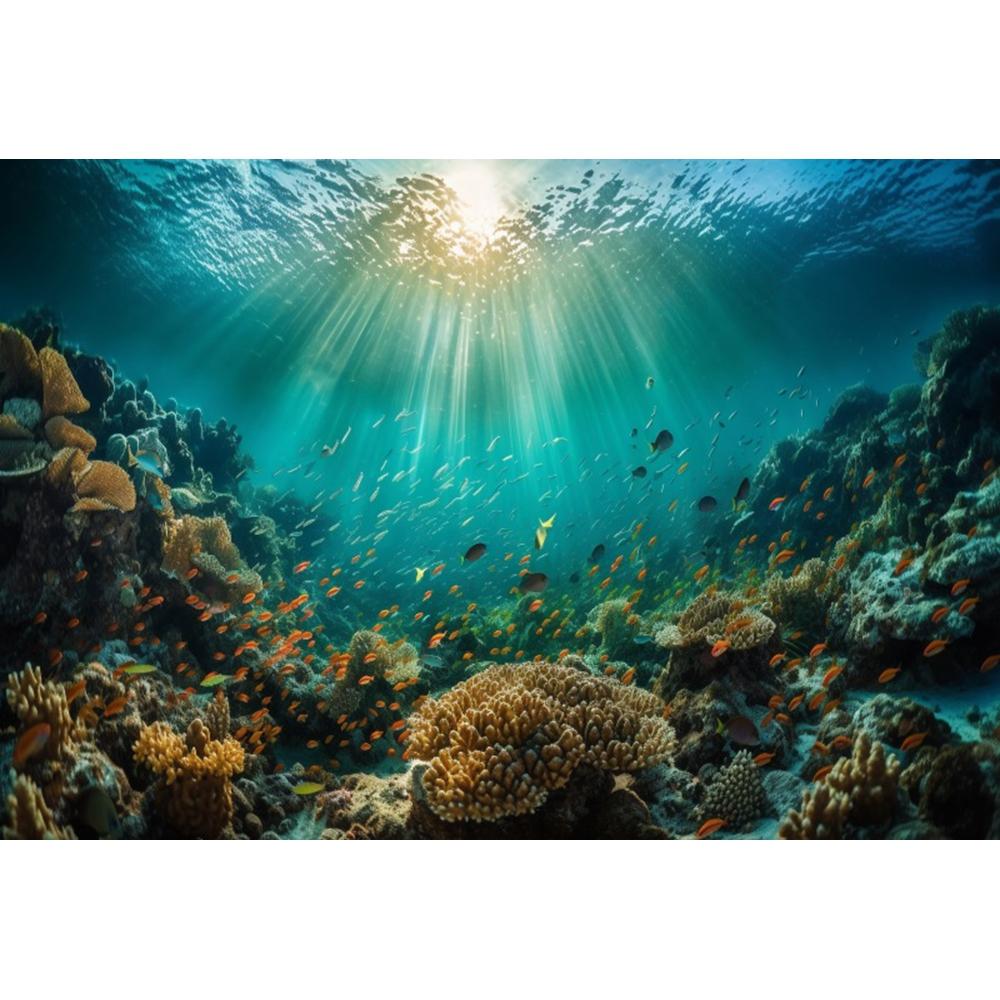 Underwater World Backgrounds for Photographs Ocean Fish Coral Fish Tank Decor Aquarium Scene Portrait Backdrop Shooting Props