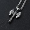 Viking Nordic Double Edged Battle Axe Pendant Necklace Stainless Steel Norse Warrior Talisman Protection Jewelry for Men