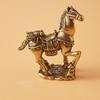 Solid Brass War Horse Small Statue Vintage Desk Ornament Zodiac Animals Figurines Miniatures Tea Pet Home Decorations Crafts