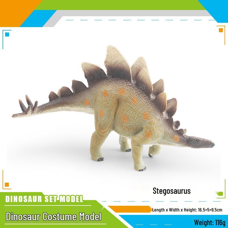 Brown-Green Stegosaurus Dinosaur Model Desktop Ornament Toy