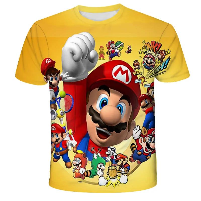 Child Game Super Mario Bros T Shirt Kids Boy Cartoon Clothes Tops Tees Boys T-shirt Luigi Mario T-shirts Children's Short Sleeve