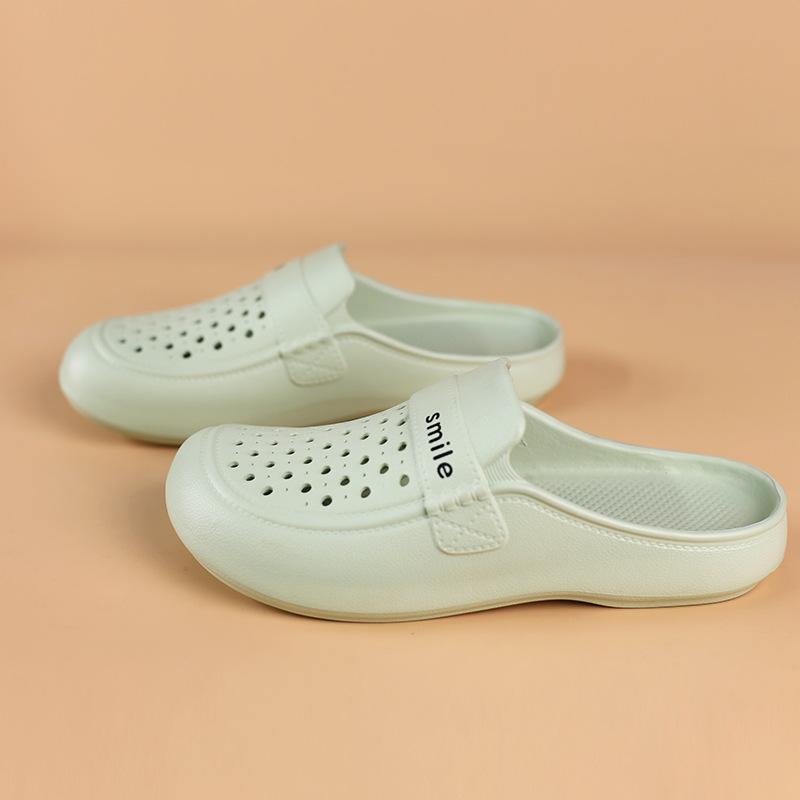 Baotou cool slippers women's summer light and non-slip outer wear household indoor flat beach shoes can be launched into the water hole shoes women