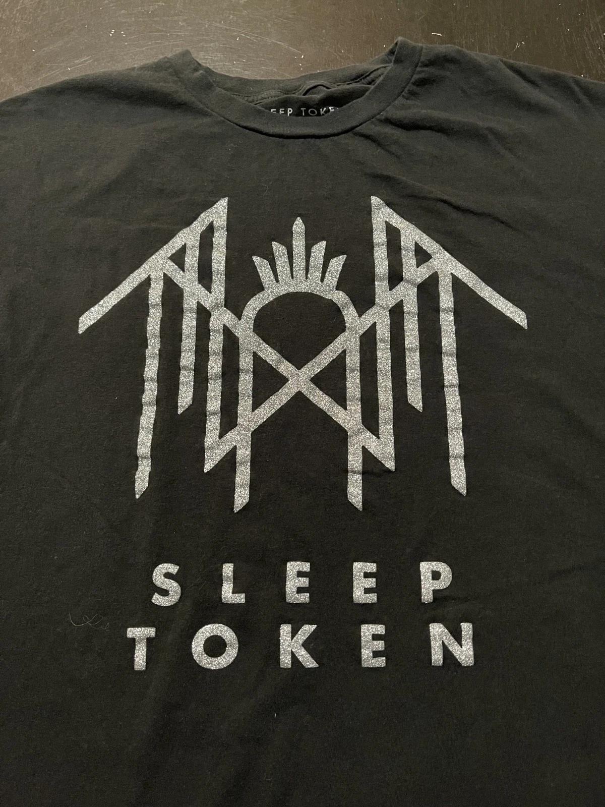 Sleep Token Glitter Print Logo T-Shirt, Black, Size: XL XL