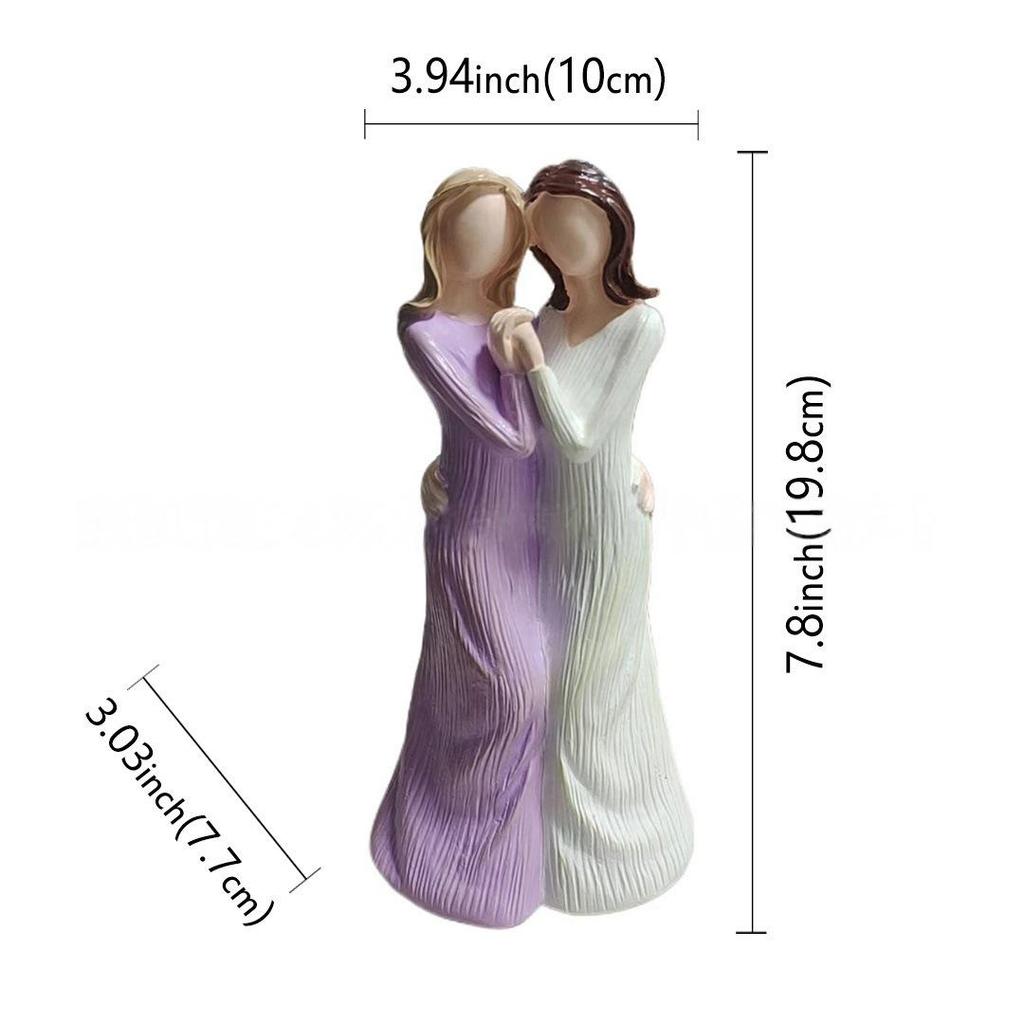 Sister Friendship Statue: Best Friend Gift–Girls Holding Hands Desk Decor
