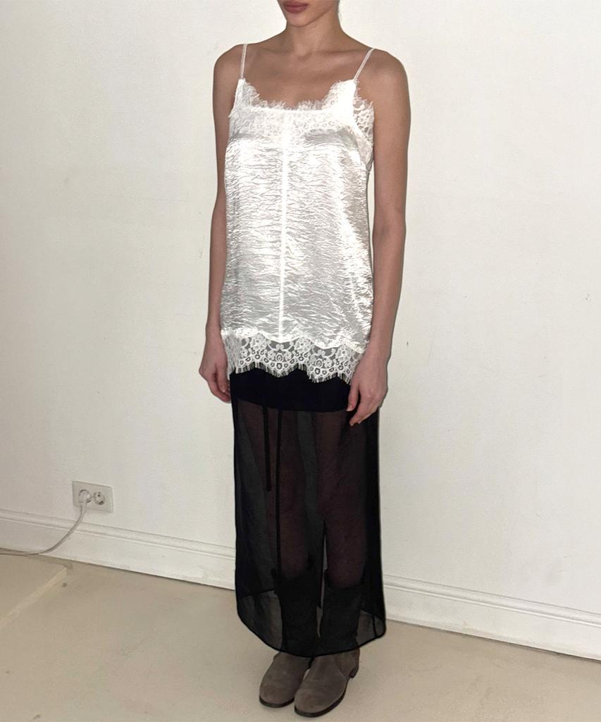 LMOOD WOMEN Little Satin Camisole Off-White