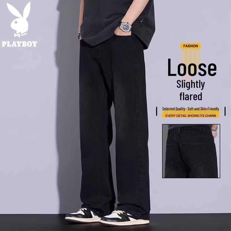 PLAYBOY Men s Loose Straight Leg Denim Jeans 4XL