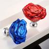 1PC 50 Mm Rose Shape Design Crystal Glass Knobs Cupboard Pulls Drawer Knobs Kitchen Cabinet Handles Furniture Handle Hardware