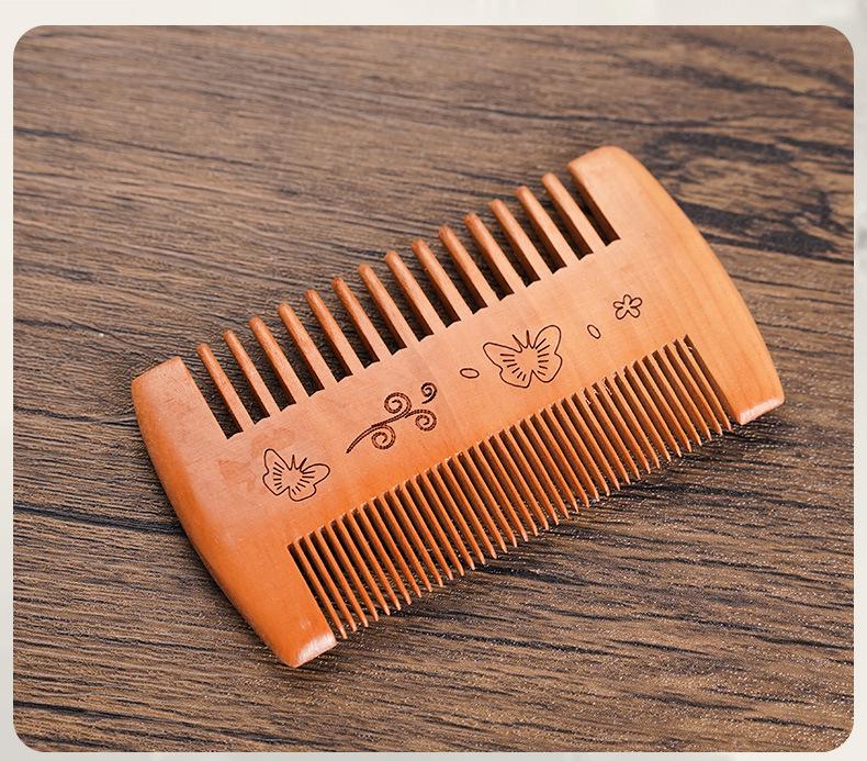 

Гребень для бороды из зеленого сандала с золотой нитью - Двусторонний, Зубья суперплотной посадки, Старомодный, Портативный бытовой гребень.