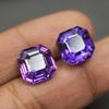 Natural Purple Sapphire Loose Gemstone 15.60 Ct Square Cut Pair September Birthday Birthstone