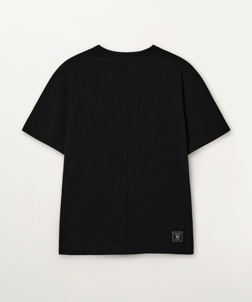 Seteo Flowing Small Logo Short Sleeve T-Shirt Black