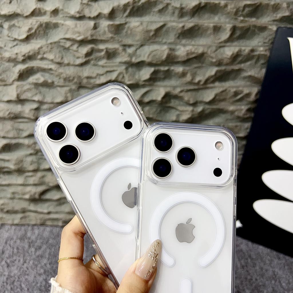 For Magsafe Magnetic Clear Phone Case for iPhone 17 16 E 15 14 Plus 13 12 11 Pro Max Shockproof Soft Bumper Hard Acrylic Cover