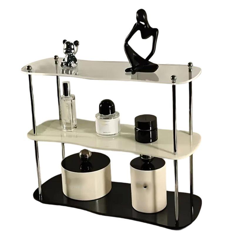 

AB34-Desktop Organizer Storage Rack 3 Rows Removable For Perfume, Jewelry And Cups Display Stand Decorative Shelf Layer