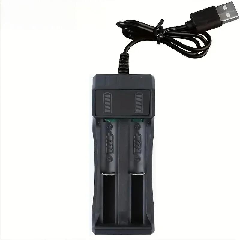 FASO Dual 18650 Battery Charger Black 2 Slots For 18650 Charging 4.2V Rechargeable Lithium Battery Charger for Laser Flashlight
