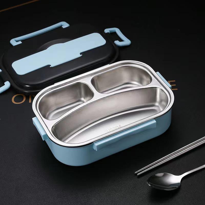 

Stainless Steel Insulated Lunch Box with Compartments and Microwaveable Bento Bowl No Cutlery, PP Bag