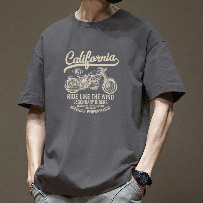 Men's Summer Black Retro Trend T-Shirt: American, Japanese, Korean Style
