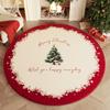 Luxury Faux Cashmere Round Carpet Christmas Atmosphere Floor Rug for Bedroom & Living Room Decor Thick Warm Indoor Floor Carpet