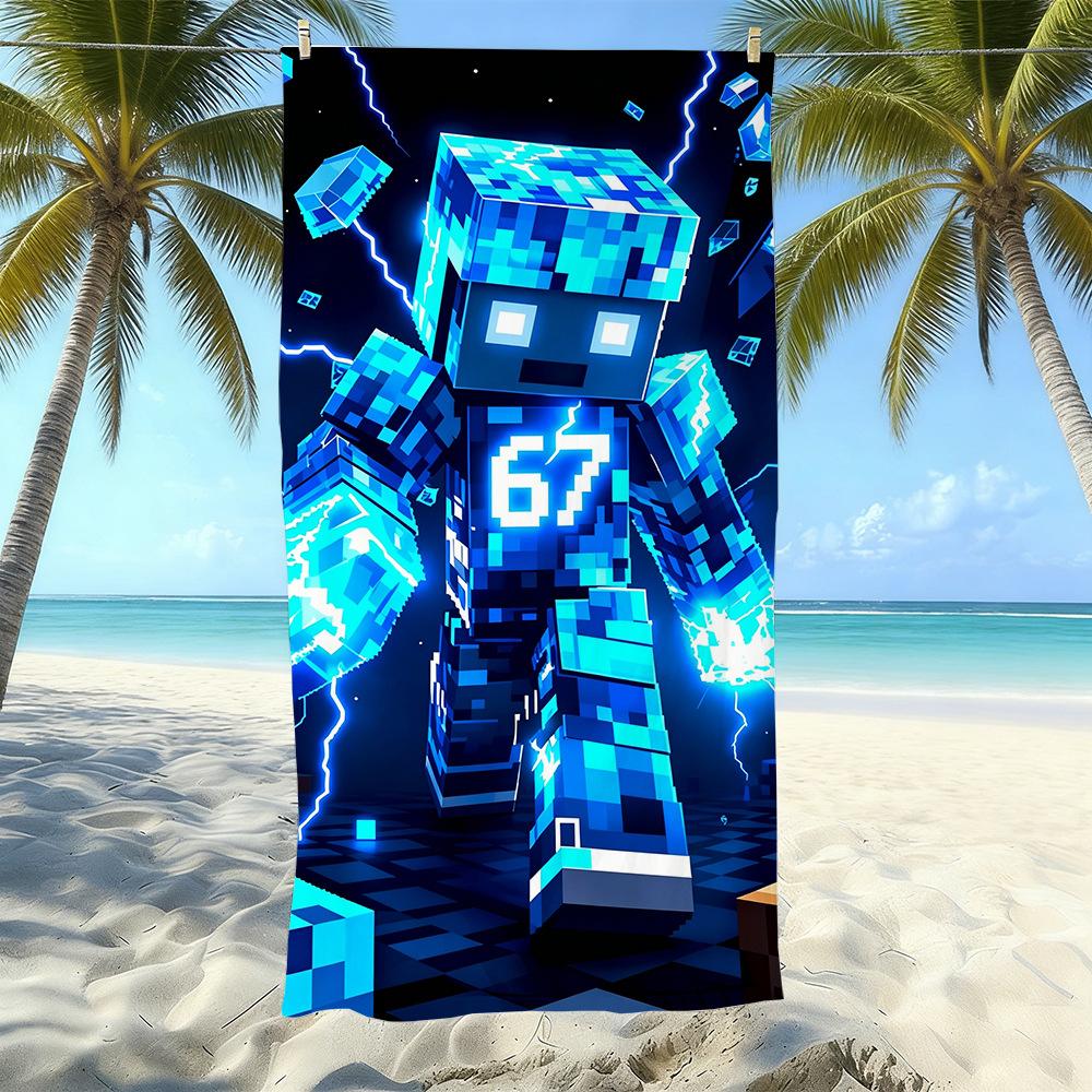 Explosives 67 Digital Bedrucktes Strandtuch Sandfest Absorbierendes Badetuch Meeresurlaub Schnelltrocknendes Handtuch