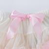 Kids Puffy Tulle Tutu Skirt, Separate Princess Skirt with Pink Bow Elastic Waist for Birthday Party