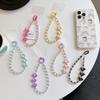 Candy Color 3D Heart Beaded Phone Lanyard Sparkling Glitter Strap Chain for iPhone 16 Pro Max 15 13 Handbag Accessory Ins Charm