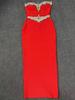 Elegant Beaded Strappy Slit Bandage Evening Gown
