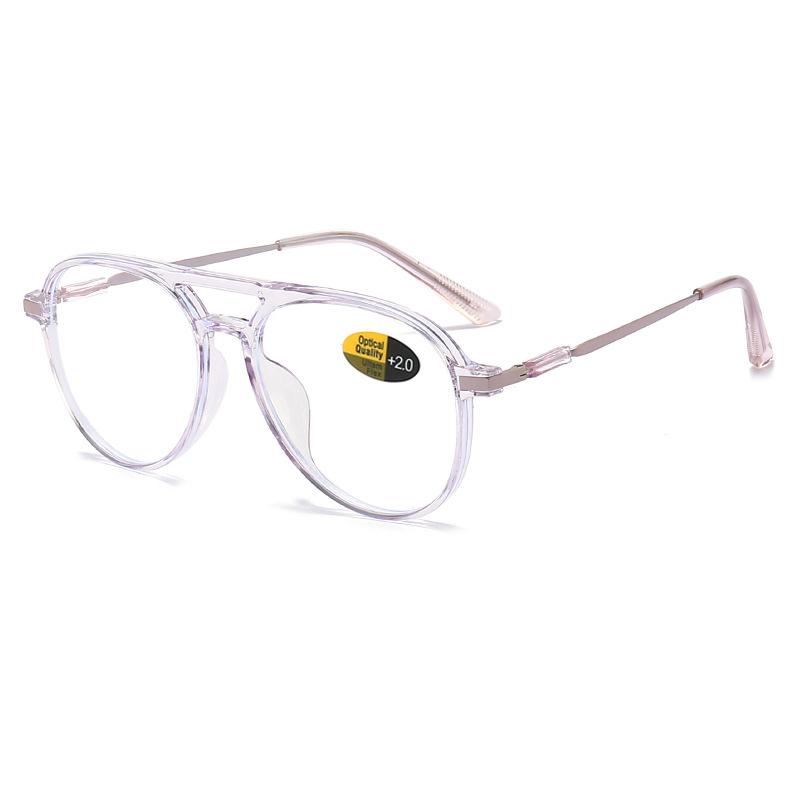 Modische Lesebrille mit Doppelsteg für Damen und Herren, großes Gestell, Blaulichtfilter, Computerbrille +100 bis +400