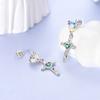 Cross Blessing Prayerful Wish-themed Blue Earrings for Women Girls Trendy Fashion Jewelry High Quality Dainty Elegant Gift