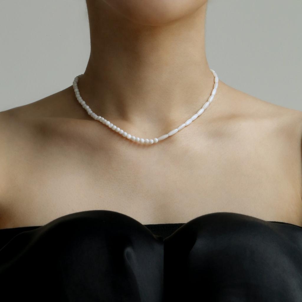 Copper-Plated Platinum Horseshoe Luo Beaded Collarbone Chain Princess Style Celebrity Temperament Versatile Fashion Simple Necklace Women