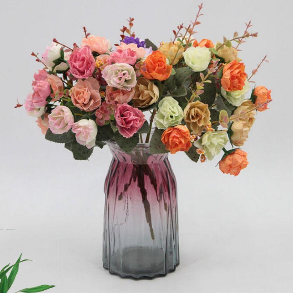 Multicolor Rose Bouquet Artificial Flower 21 Heads Simulation Flowers New Faux Rose Flower  Gifts