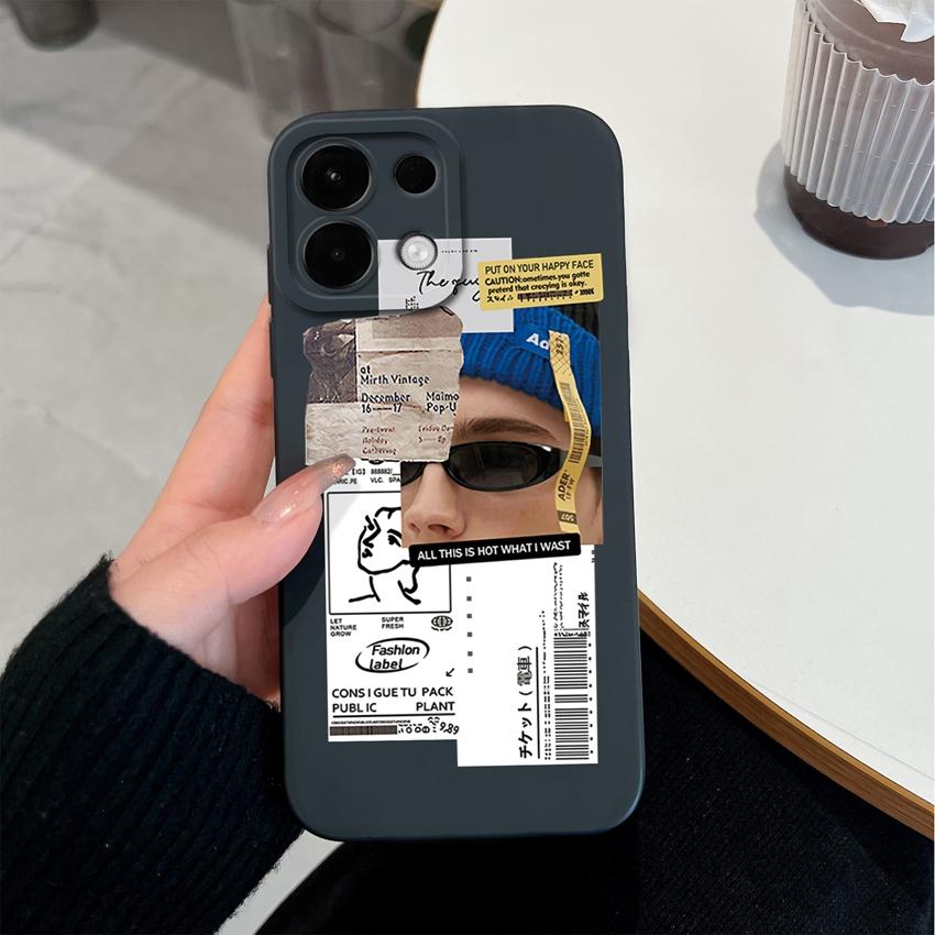 För Oppo Realme 5 6 7 8 9 10 Pro Plus K12 A5 A5X Telefonskal Söta Flicka Mönster Flytande Silikon Avancerat Anti-Slip Skyddsskal För Oppo Hölje