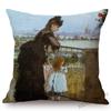 French Female Impressionist Painter Berthe Morisot The Craddle Gallery Oil Painting Throw Pillow Case Sofa Linen Cushion Cover