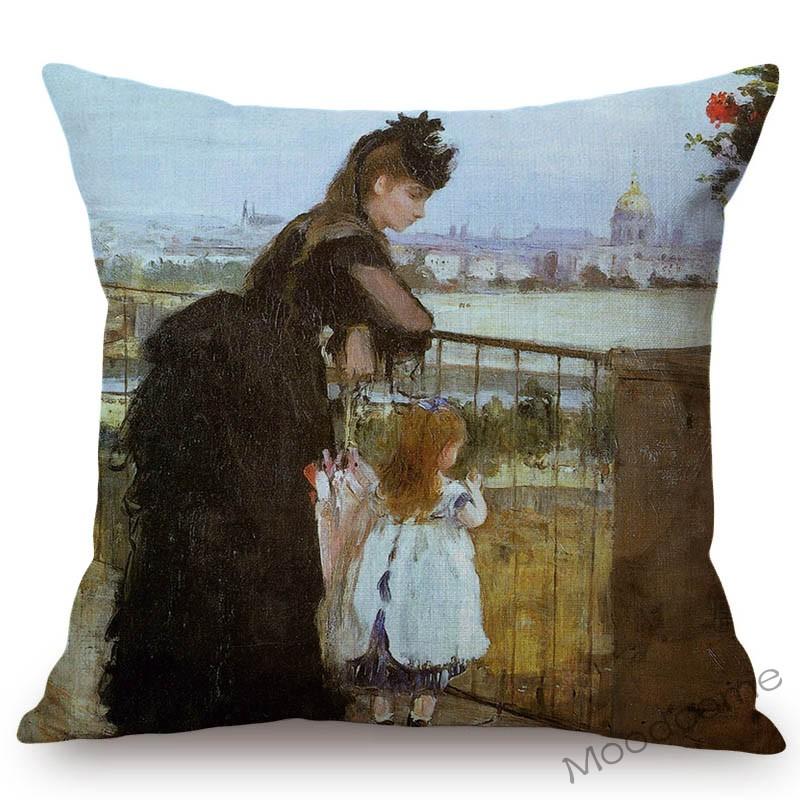 French Female Impressionist Painter Berthe Morisot The Craddle Gallery Oil Painting Throw Pillow Case Sofa Linen Cushion Cover