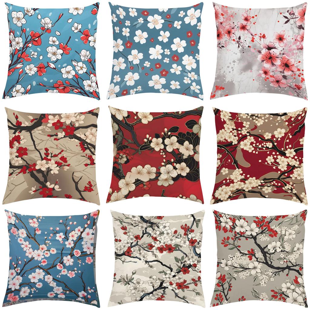 Cushion Covers for Decorative Cushions Japanese Cherry Blossom Pillowcases for Pillows 45x45 Luxury Cushion Cover Pillow Cases