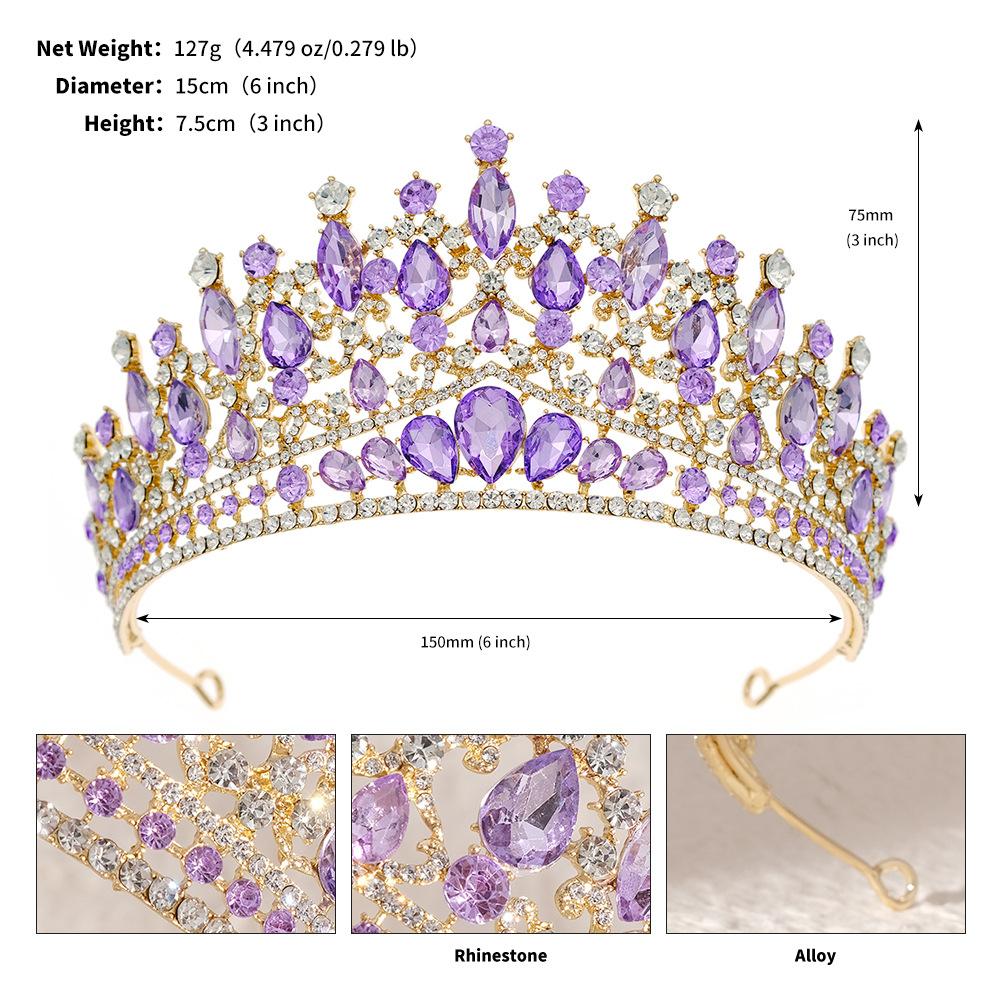 

Свадебное украшение, роскошная бриллиантовая корона, элегантные аксессуары для волос в стиле ретро, ​​кремовая сапфировая свадебная корона
