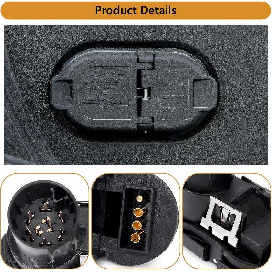 4/7 Pin Trailer Wiring Harness Connector With Mounting Bracket, 7 Way Blade And 4 Way Flat Towing Adapter Plug Compatible With Ford, GMC, Dodge Ram,