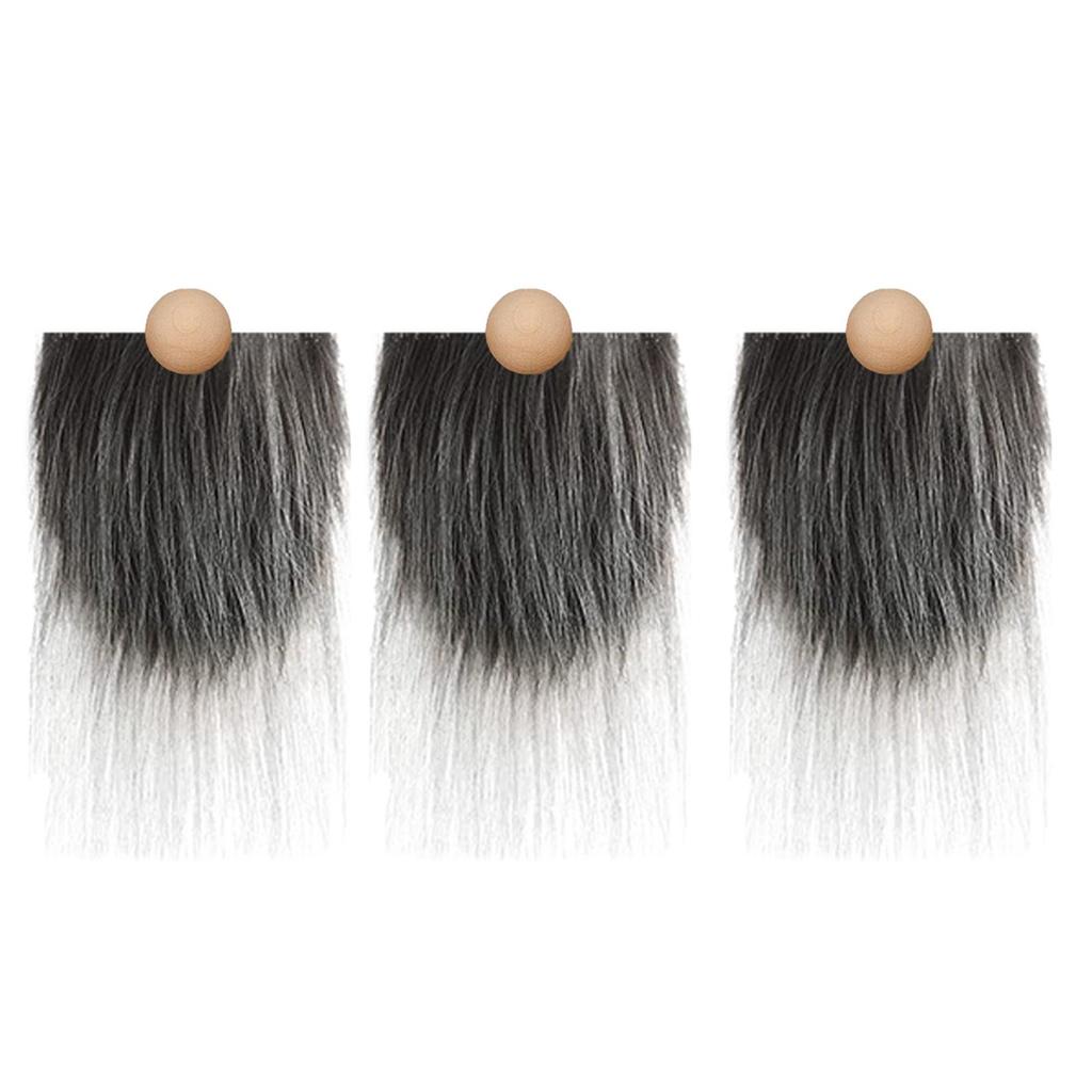 3Pcs Gnome Beards Wooden Balls Faux Fur Dwarf Beard Wood Gnome Nose DIY Crafts Supplies Gnome Beard Craft Fur for Party Decor