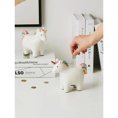 Ins Beliebte Nordic Desktop Organizer Cartoon Tier Einhorn Spardose Münzaufbewahrung Halter Niedliche Keramik Sparschwein Für Kinder