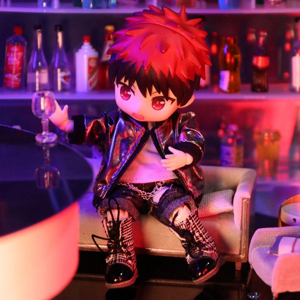 Kurtka z długim rękawem 1/12 Lalka Laserowa Płaszcz Zamek Błyskawiczny Płaszcz Ob11 Ubranka dla niemowląt dla Obitsu11Clothes