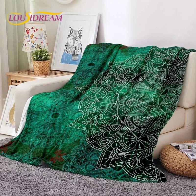3D Mandala Yoga Flower Bohemia Meditation Nature Soft Flannel Blankets,Throw Blanket Comfortable Blanket for Picnic Beds Bedroom